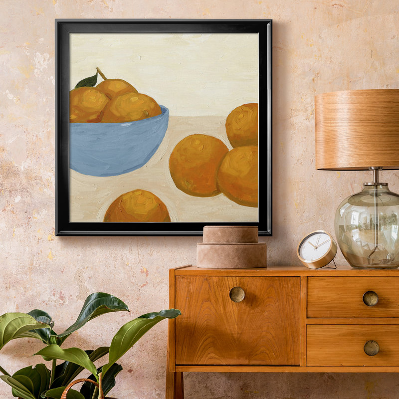 Mandarins I-Premium, toile encadrée - prête à être accrochée, Cadre noir, H 17,5 po x l 17,5 po x P 1,5 po