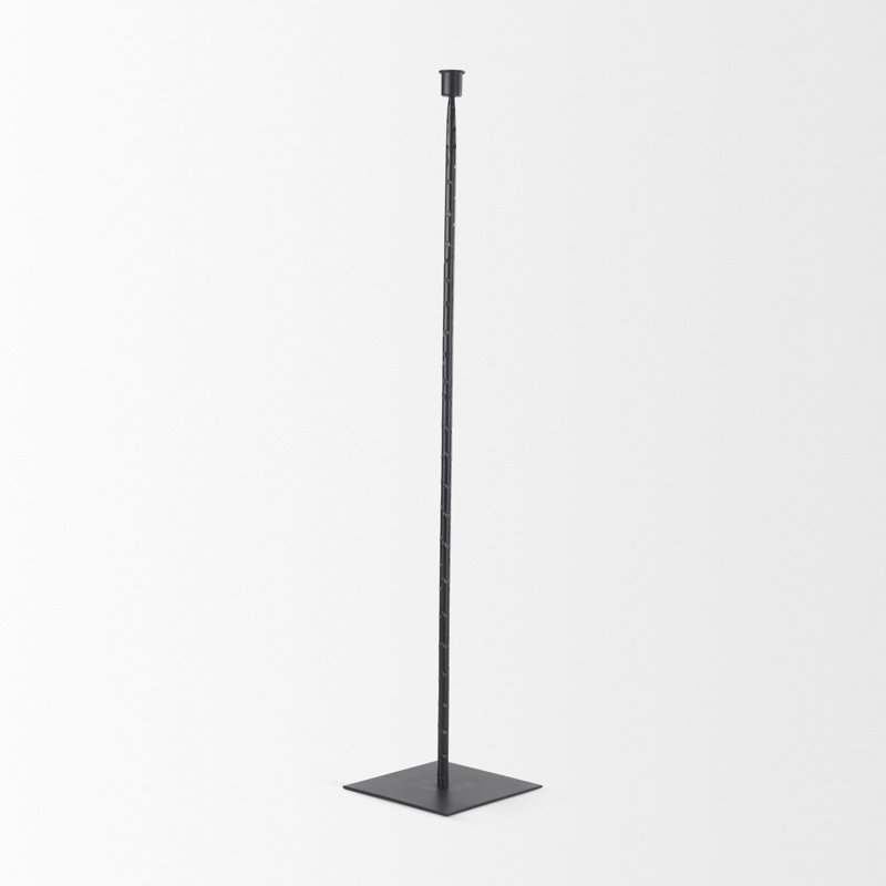 Metal Candlestick, Black, 30'' H x 6'' W x 6'' D
