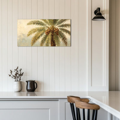  «Tropical Palm Tree Wall Art - Coastal Beach», reproduction d'inspiration océanique, reproduction d'art pour la maison et le bureau, cadre en toile tendue, 20 po x 40 po