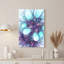 Impression sur toile cyan et mauve à motif de fractales tourbillonnantes-133548309