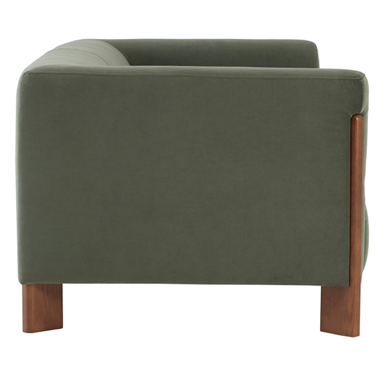 Wanetta 88" Upholstered Sofa, Soren Olivine Performance Velvet