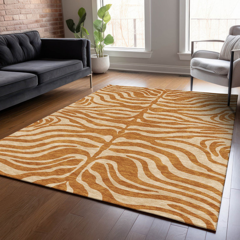 Tapis intérieur / extérieur orange lavable Solstice , 2 pi 6 po x 3 pi 10 po
