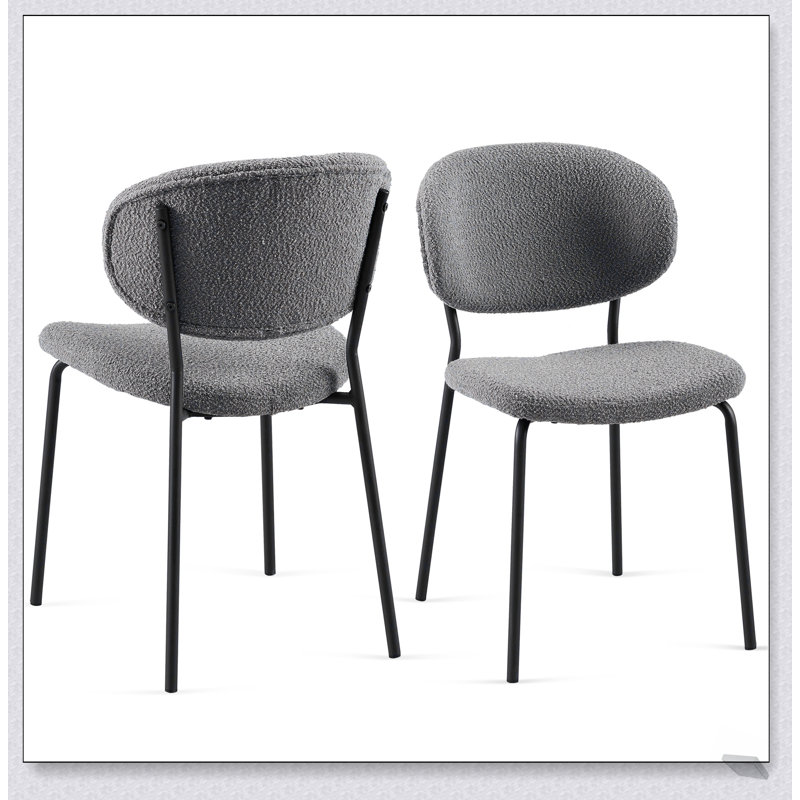 Ensemble de 2 chaises de salle à manger grises en tissu gris, confortables et élégantes pour les intérieurs modernes