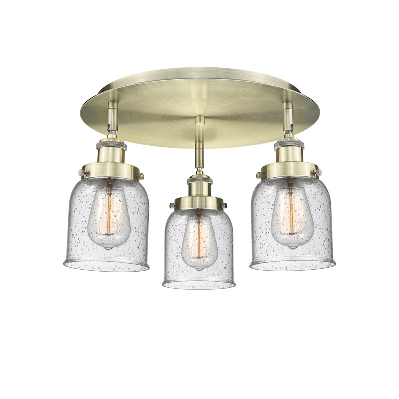 Bejtullah Glass Flush Mount, Seedy, Antique Brass
