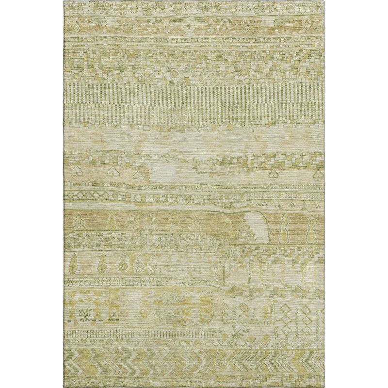 Premium Machine Washable Ashington AMF1835 Stripes Rug, Rectangle 10' x 14'