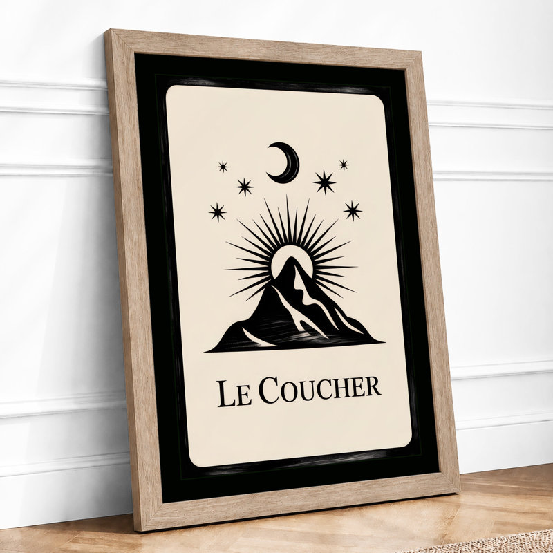 Le Coucher Minimalist - Framed Print, A4 - 29.7 x 21.0 cm, Oak