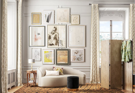 Gallery wall decor design.