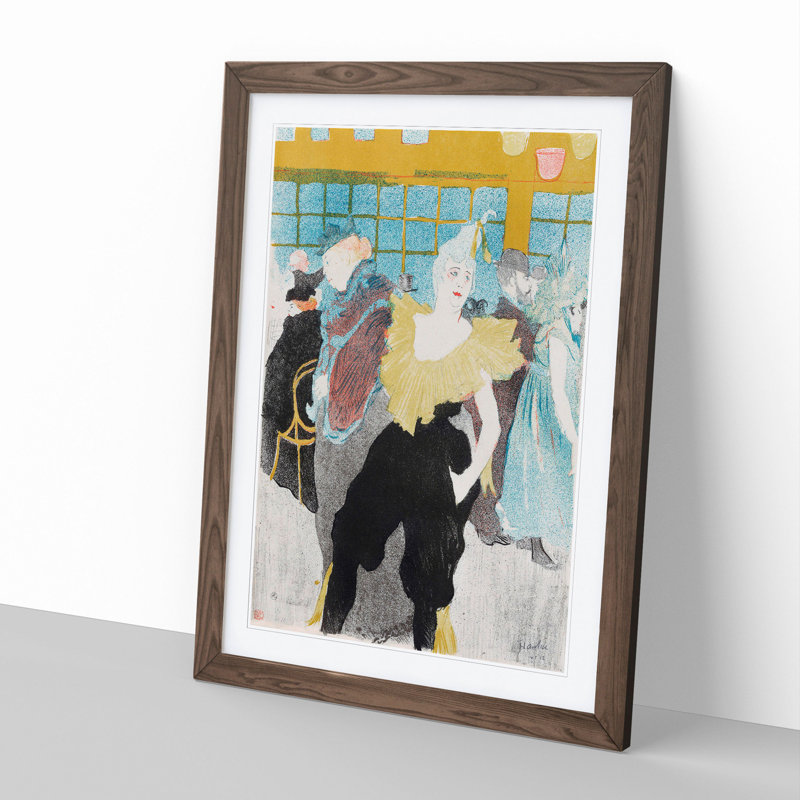 The Clownesse by Henri de Toulouse-Lautrec - Picture Frame Painting, 48cm H x 36cm W x 2cm D, Walnut Framed
