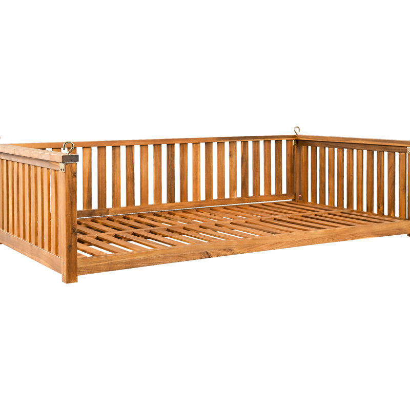 Balançoire d'extérieur en bois, spacieuse et élégante, lit balançoire de jardin à grande capacité, minimaliste