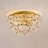 Rosa 3-Light Brushed Brass Glam Daisy Flower Crystal Blossom Flush Mount