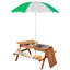Outsunny Kids Picnic Table, Sand and Water, Benches, Kids 3-6, Brown