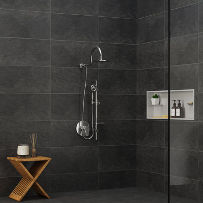 Système de douche à pluie AquaRain 8 po avec barre coulissante réglable et douchette multifonction