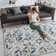 Zara Blue & Grey Geometric Printed Rug - Modern Effect Area Rug for Stylish Living Spaces