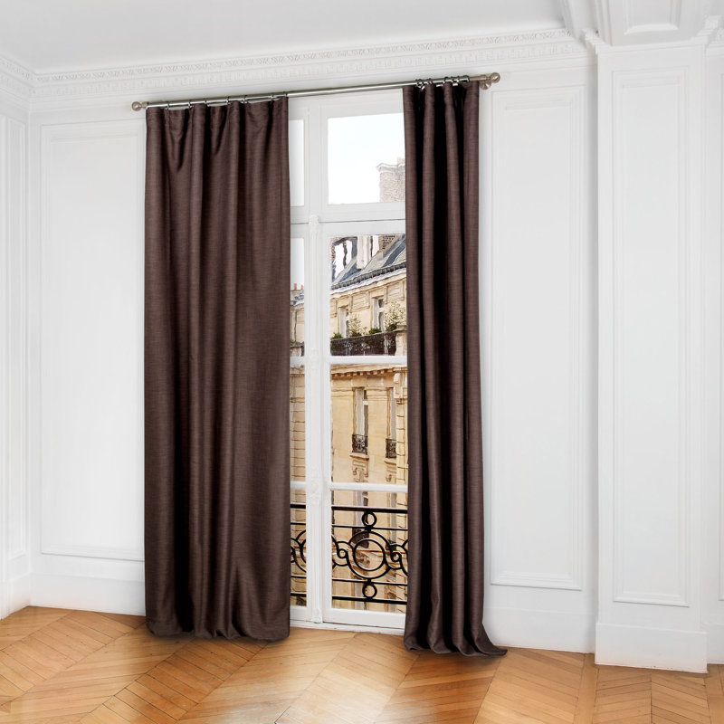 Lina Single Curtain Single Panel, Dark Brown, 200 W x 280 D cm