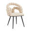 Ensemble de 2 chaises de salle à manger modernes, dossier en velours beige, pieds en métal