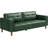 3-Seater Sofa Couch, 83 in Wide Faux Leather Sofa Couch with Spring Cushion, Modern Sofa with Deep Seats and 2 Removable Back Cushions, for Living Room, Bedroom, Apartment, Office, Green-672225577