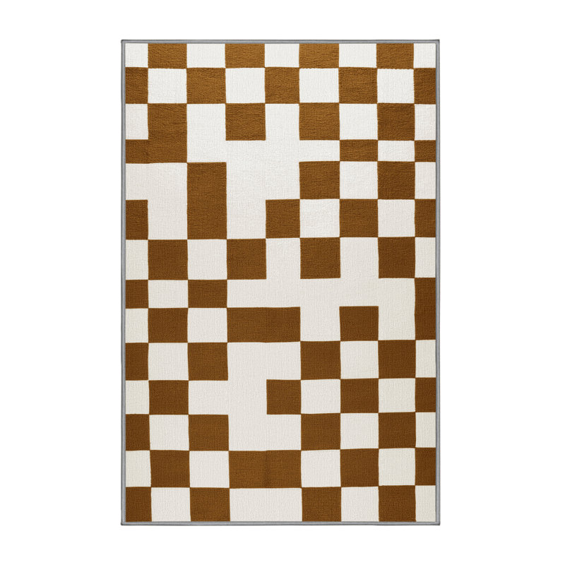 Tapis gris à carreaux lavable à la machine, Tapis de couloir 2 pi x 5 pi
