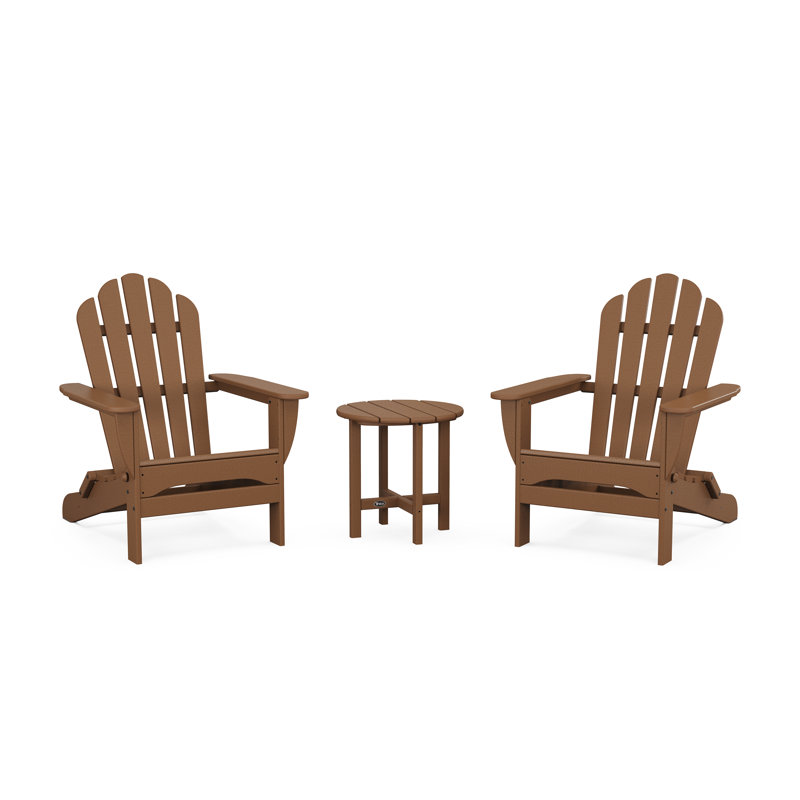Ensemble 3 pièces Adirondack pliable Monterey Bay, Cabane