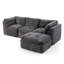 Canapé de salon moderne de style nuage, canapé convertible en forme de L sans siège (avec repose-pieds), canapé surdimensionné confortable en chenille surdimensionné à 4 places, canapé modulaire modulaire-1579050066