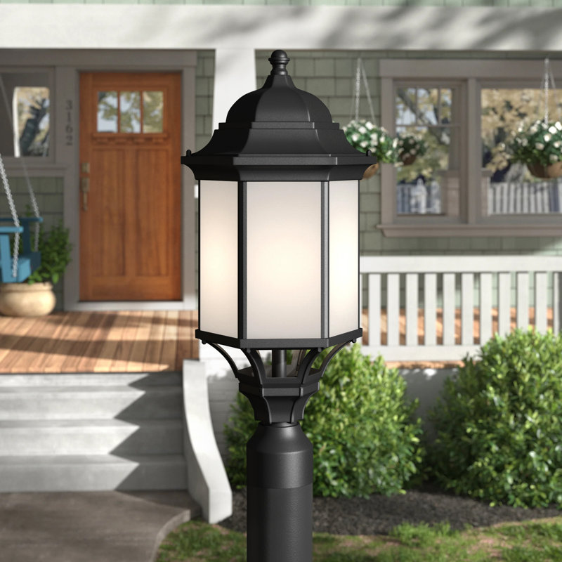Sevier Large One Light Outdoor Post Lantern from Generation Lighting , Black, No