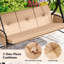 Balancelle de patio 3 places avec auvent avec coussins amovibles et support pour poches latérales-1762955824