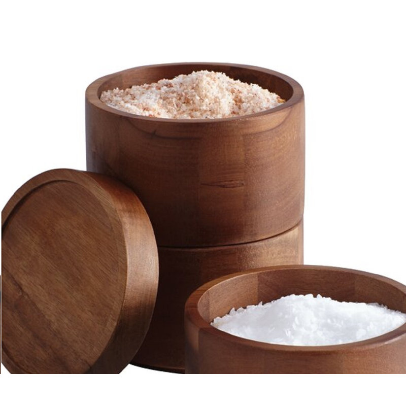 Rachael Ray Tools and Gadgets Kitchen 3-Tier Stacking Wooden Salt Box