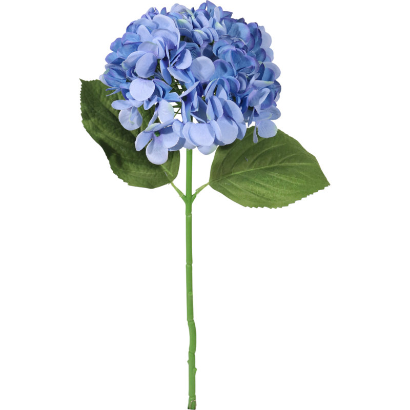 18" Median Blue Hydrangea Stem With 7" Bloom - 3 Pieces