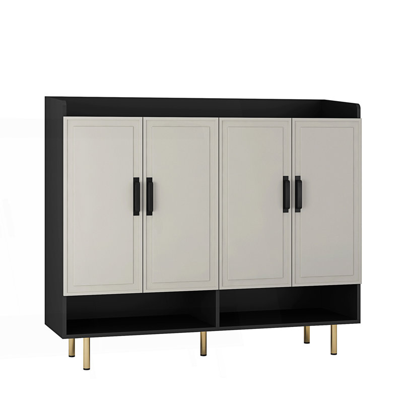 Armoire à chaussures moderne avec 4 portes, grande armoire de rangement pour chaussures moderne