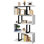 Bibliothèque géométrique en acier H 56 "x l 31,5" Chaneyra