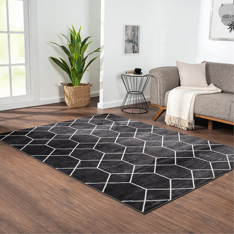 Tapis tissé à motif géométrique Trellis