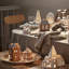 Gingerbread 6.1" Stoneware Tabletop Lantern