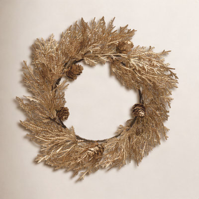 13'' Dried Pinecone Polyester Wreath