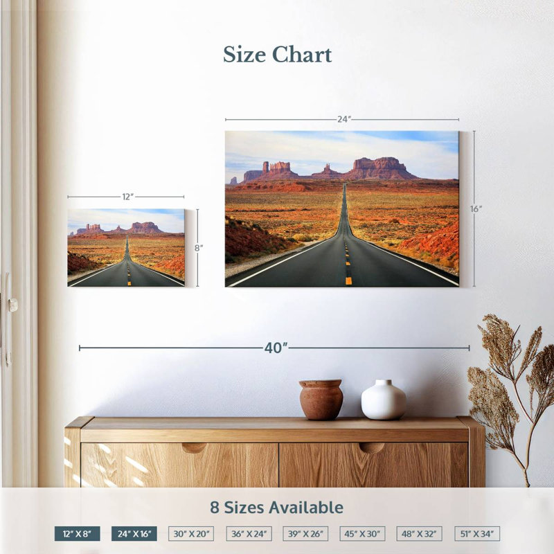 Mehar célèbre route de Monument Valley, H 8 po x l 12 po