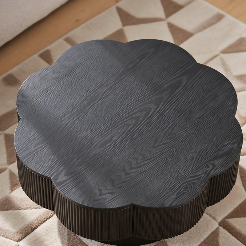 Table basse en forme de fleur, Noir