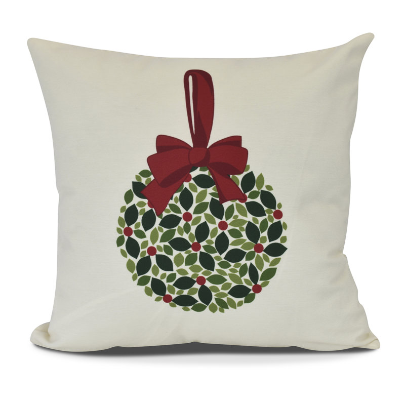 Holiday Essence Outdoor Reversible Throw Pillow, 20" H x 20" W, Cream