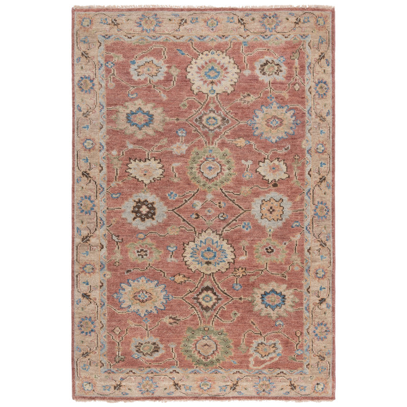 Tapis oriental en laine noué à la main Samarkand, Rectangle 6 pi x 9 pi
