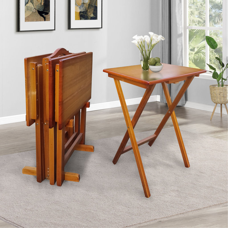 Ensemble de 4 plateaux pliants Karnesh, Miel