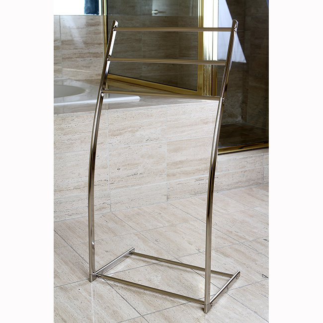 Kingston Brass Edenscape Freestanding 3-Bar Towel Rack, Brushed Nickel