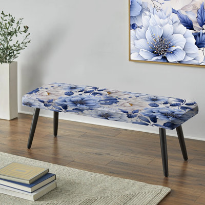 Banc floral rembourré Artistic Blue Essence