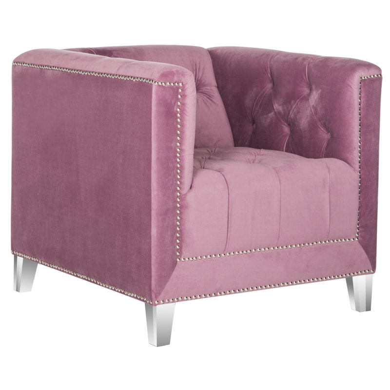 Harutiun Upholstered Armchair, Plum/Clear