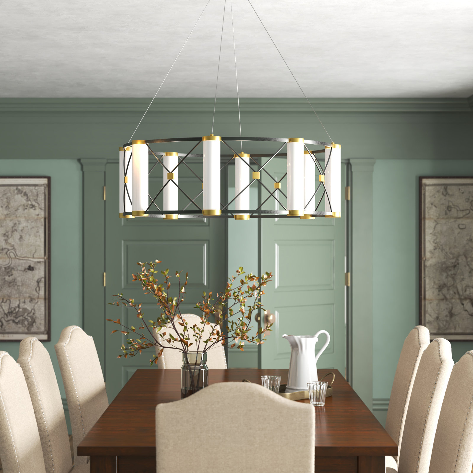 Joseph 8 - Light Metal Dimmable LED Chandelier