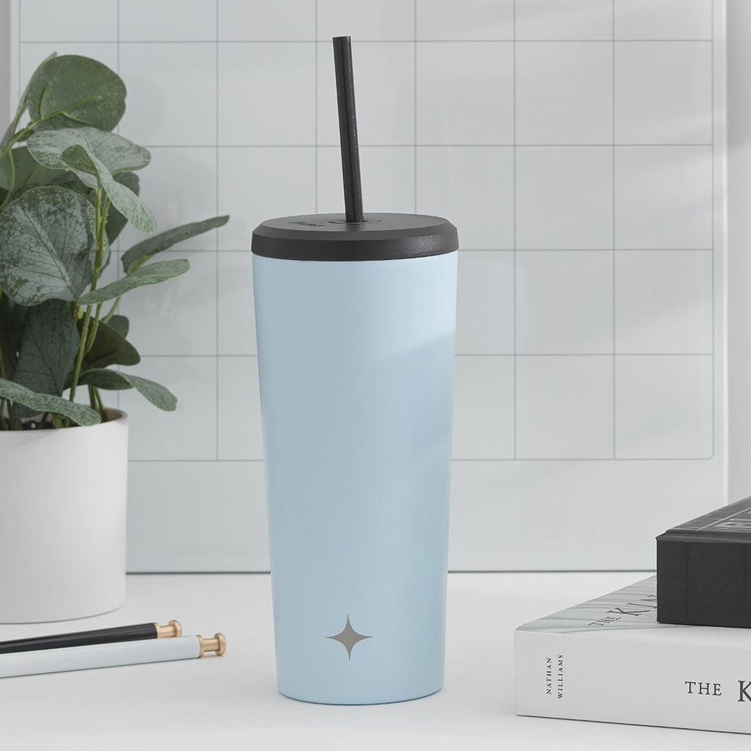 JoyJolt Vacuum Insulated 20oz Tumbler with Flip Lid and Straw JoyJolt