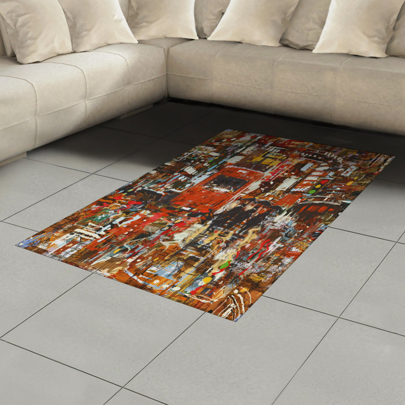 Landscape High Density Long Fiber Poly Threads Decorative Area Rug Carpet, Rectangle 4' x 5'8"