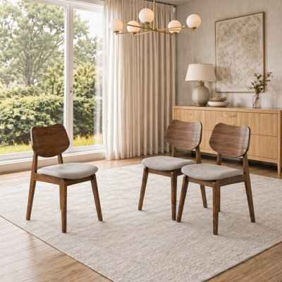 Chaise de salle à manger Amber Mid-Century en noyer (ensemble de 2)