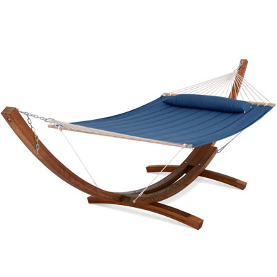 Double Spreader Bar Hammock With Wooden Stand