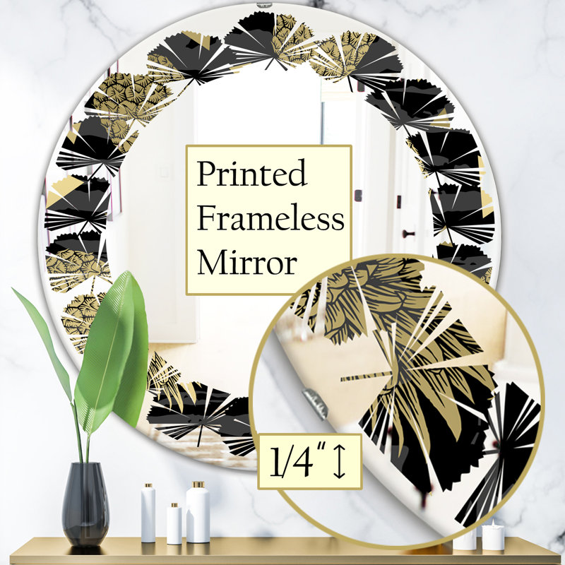 Miroir mural Leaves Pineapple on Black Coastal, 31,5 po x 31,5 po