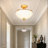 4 - Light Modern Dimmable Semi Flush Mount With Frosted Glass Bowl Shade (Bulbe Include)