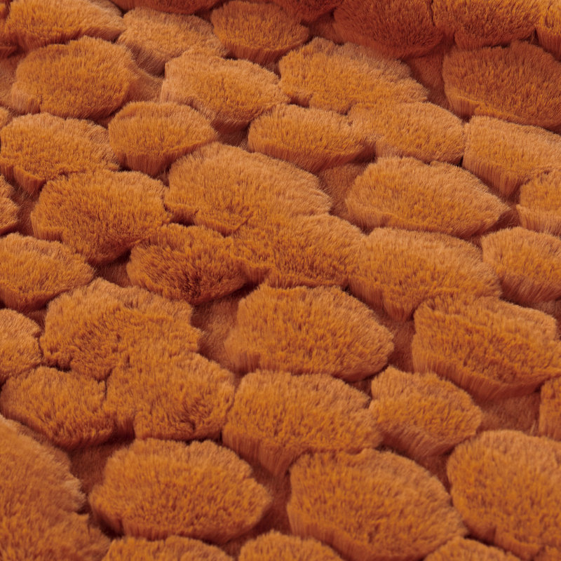 Jeté en fausse fourrure Cloud, Orange brûlé, L 60 po x L 70 po