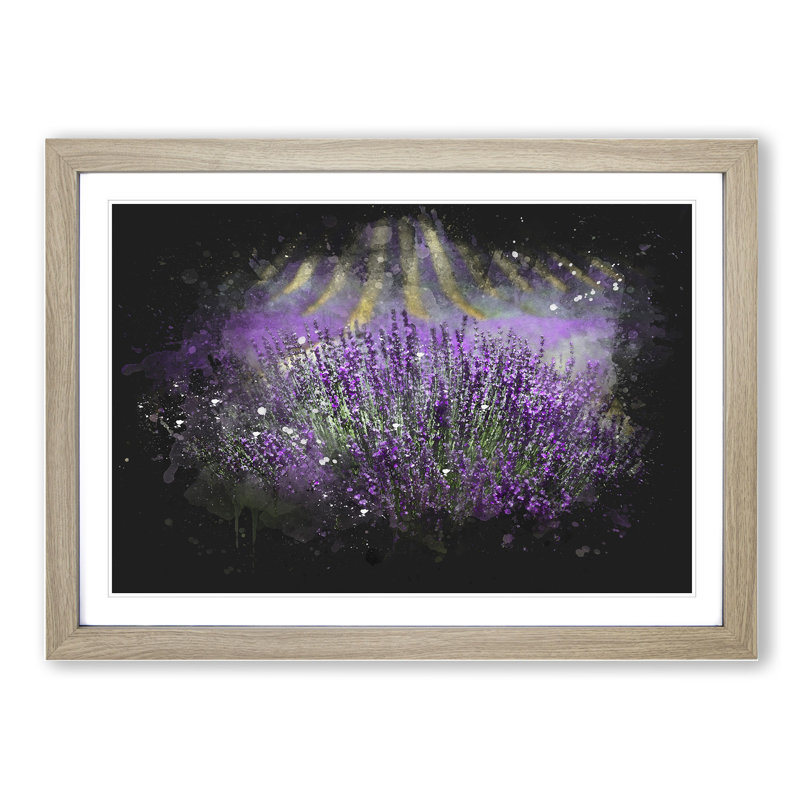 Lavender Vol.3 - Picture Frame Graphic Art, 48cm H x 65cm W x 2cm D, Oak Framed