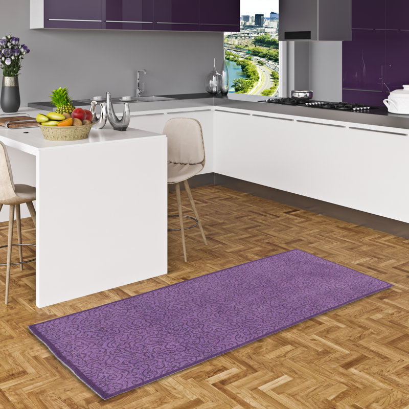 Jeffcoat Kitchen Mat, 0.5cm H x  90cm W x 120cm D, Purple